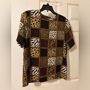 Notations short sleeve blouse